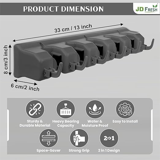Mop and Broom Holder Wall Mount
