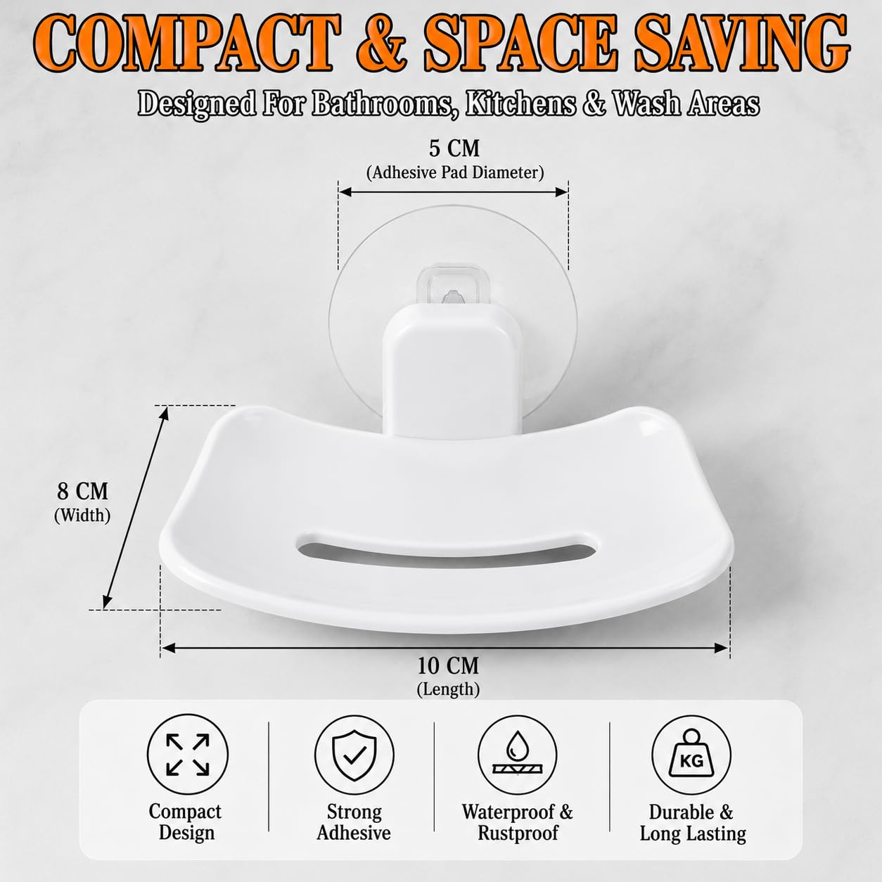 Self Adhesive Soap Holder  (Pack of 2)