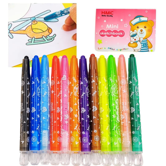 Twist Crayons For Kids - 12 Pcs Crayon Set