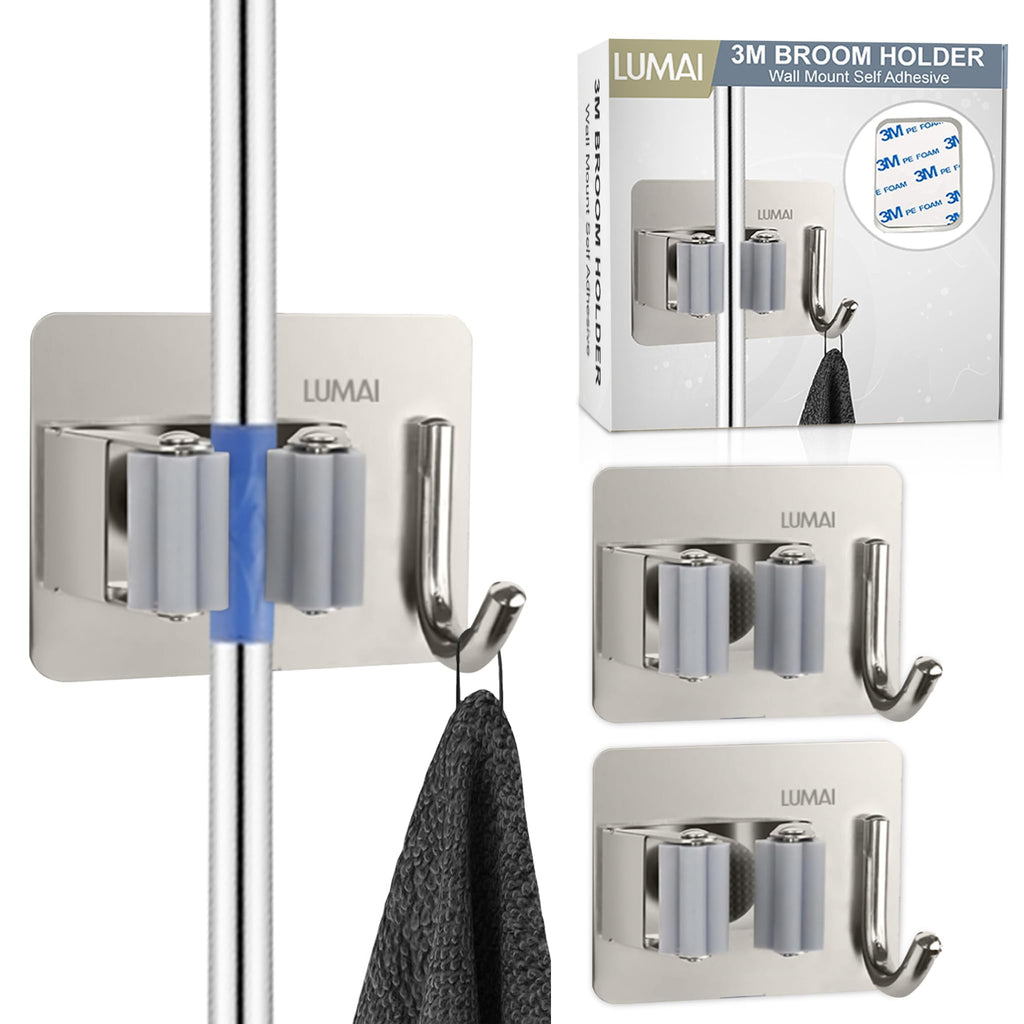 3M Broom Holder Wall Mount Self Adhesive 3-pack