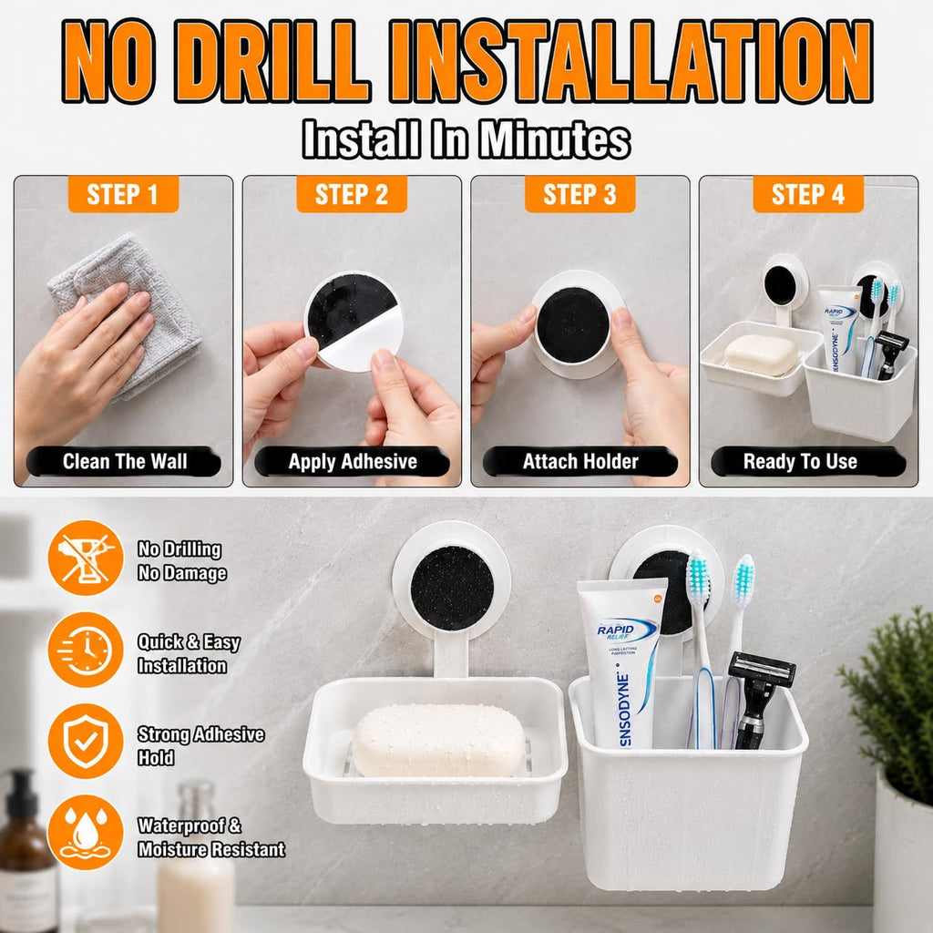 Self Adhesive Soap Holder  (Pack of 2)