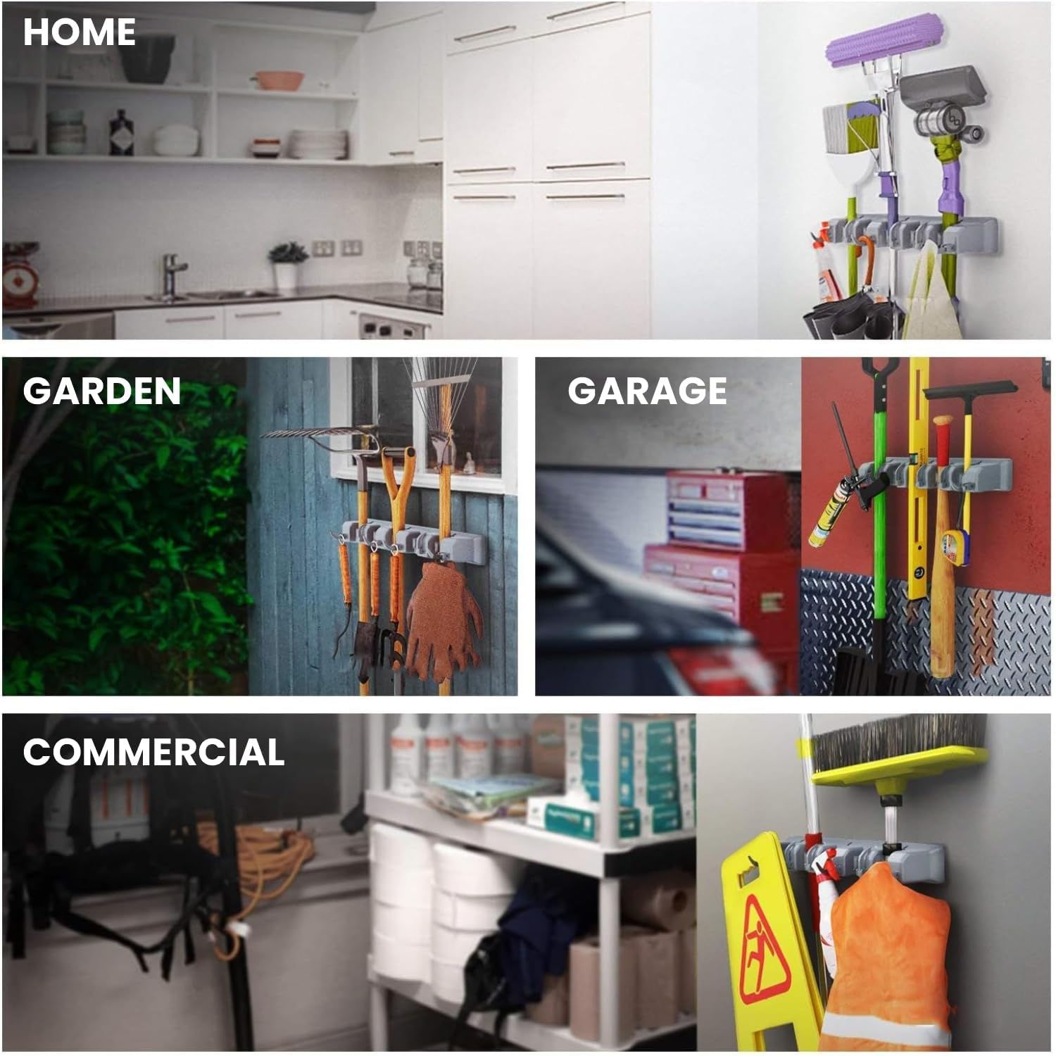 Mop and Broom Holder Wall Mount