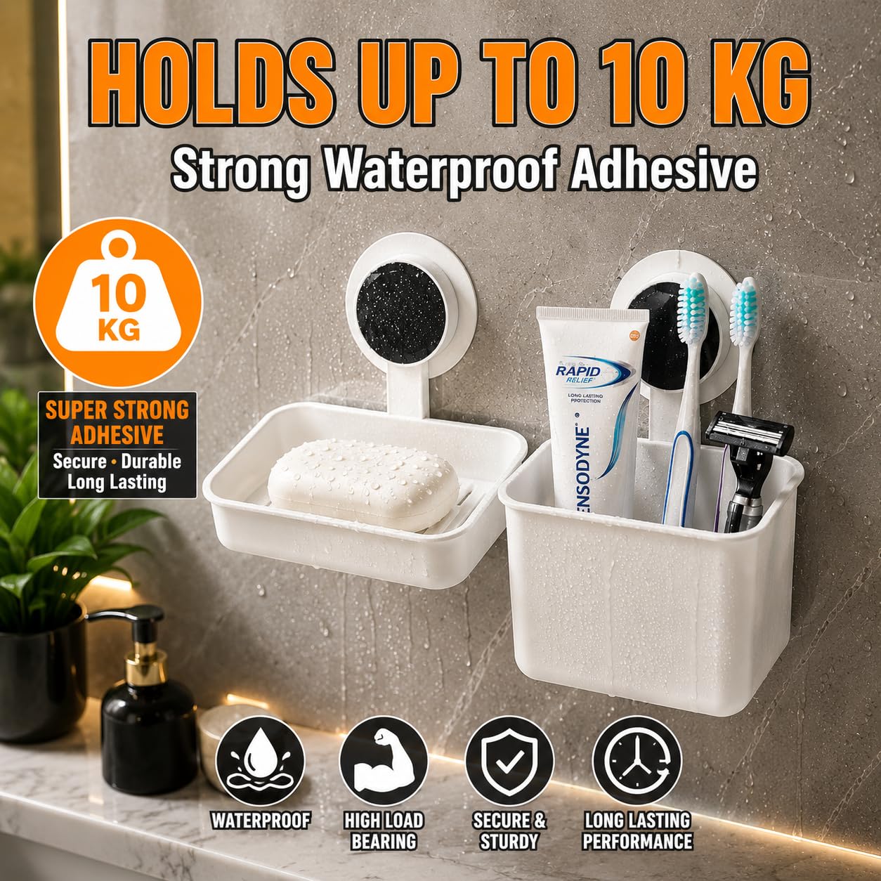 Self Adhesive Soap Holder  (Pack of 2)