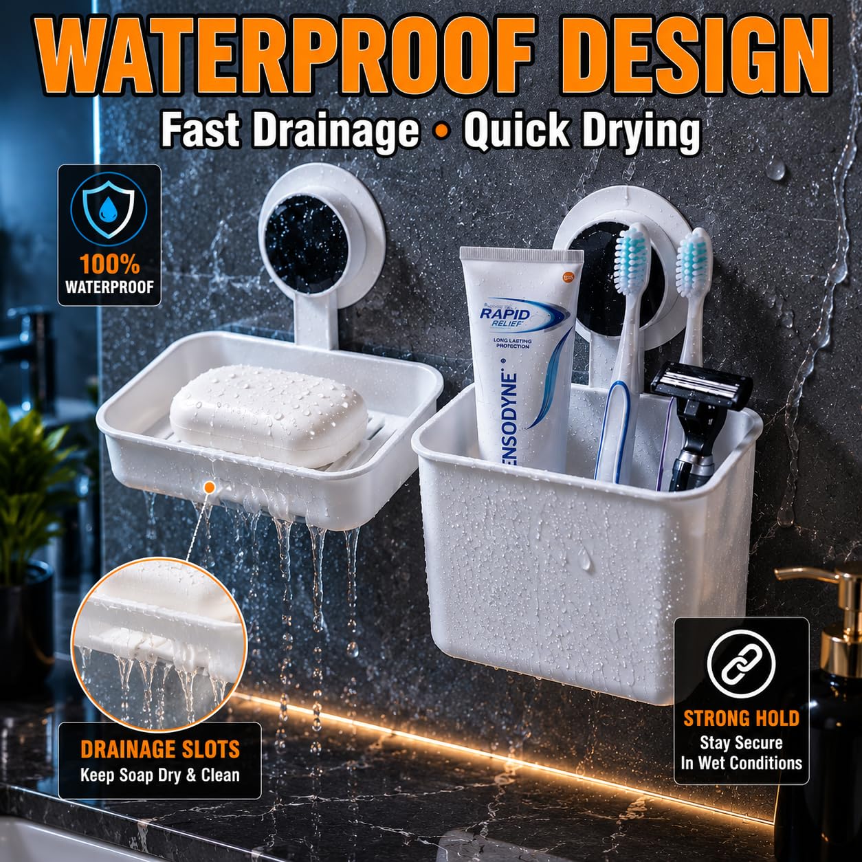 Self Adhesive Soap Holder  (Pack of 2)